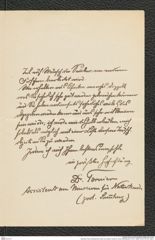 Nachlass Franz Steindachner, Brief von Gustav Tornier an Franz Steindachner (12.01.1908), Inv.Nr. 547.02, Seite 3